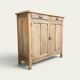 Antique patinated Parisian buffet with shell handles.
