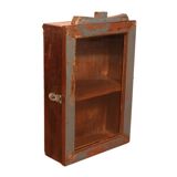 Original polychrome Burmese teak wall display case