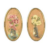 Two paintings in pendant around 1900