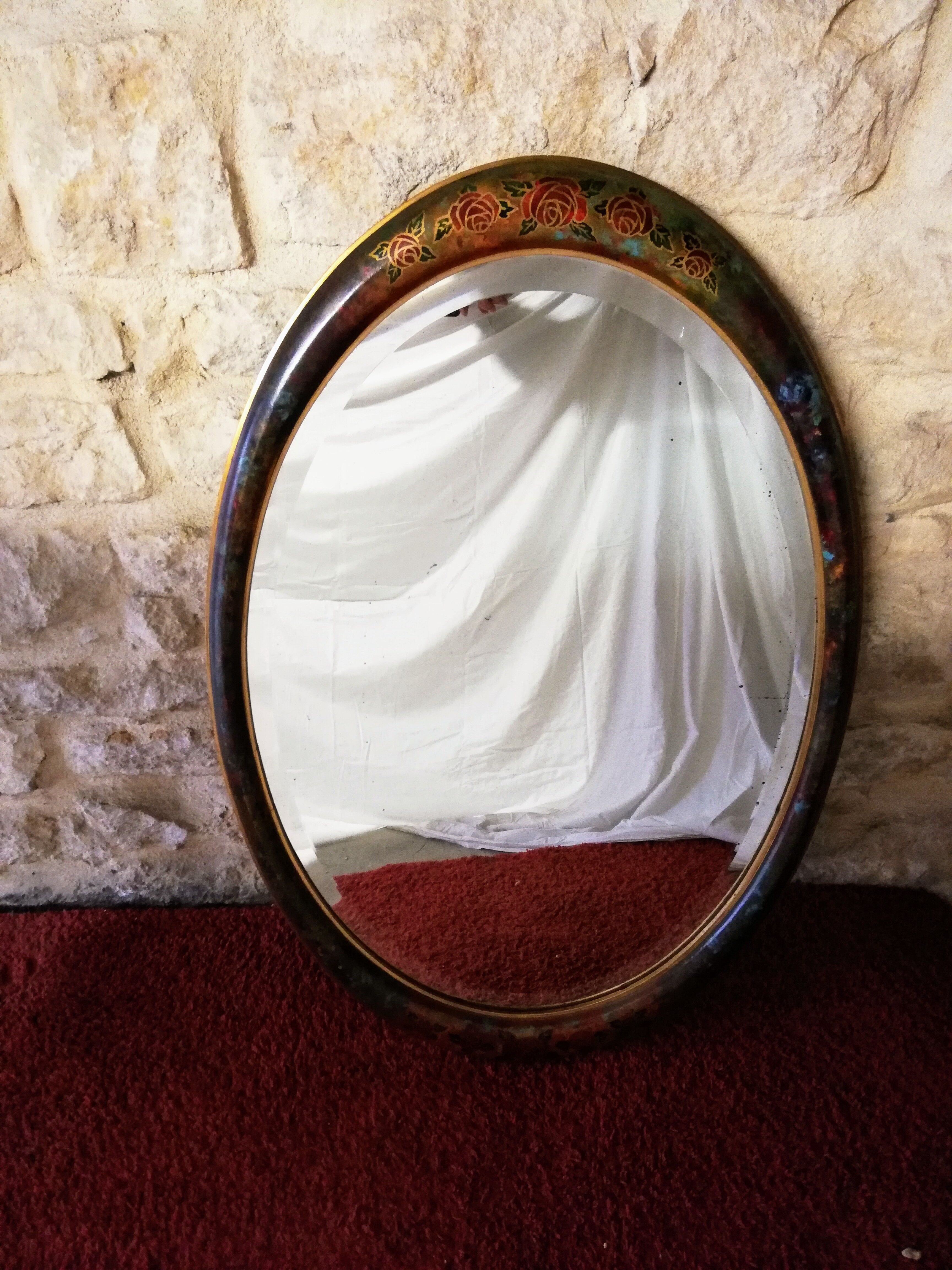 Vintage oval mirror, 93x62 cm