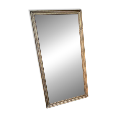 Miroir dessus de cheminée ancien - décor de palmettes et de feuilles d'eau
