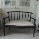Old bench slate gray waxed finish, seat composed of a cake