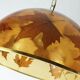 rare lampe à suspension vintage en résine avec feuilles d'érable lampe suspendue des années 1970