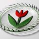 Vintage Kosta Boda Glass Plate: Red Tulip Design by Ulrica Hydman Vallien