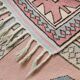 Dusty Pink Turkish Vintage Oushak Rug, 7x9 Area Rug For Living Room