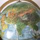 Globe Earth Scanglobe 1960 in relief, paper map and brass footing
