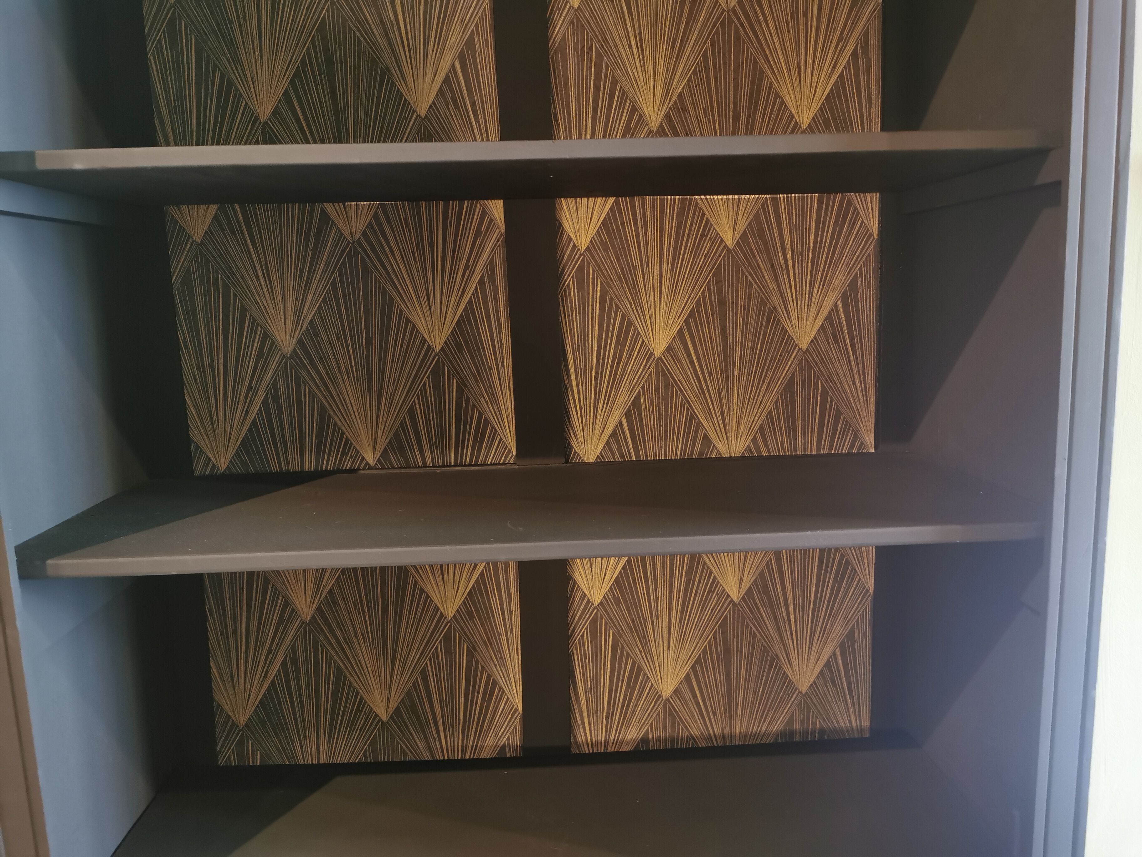 Restyled art deco bookcase shelf cabinet