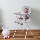 Vintage doll high chair, Japanese coated Liberty Hello Kitty