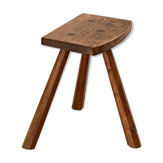 Tabouret tripode en chêne massif 1950