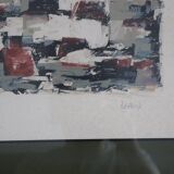 Vintage abstract painting signed Bepoix beaux art brest