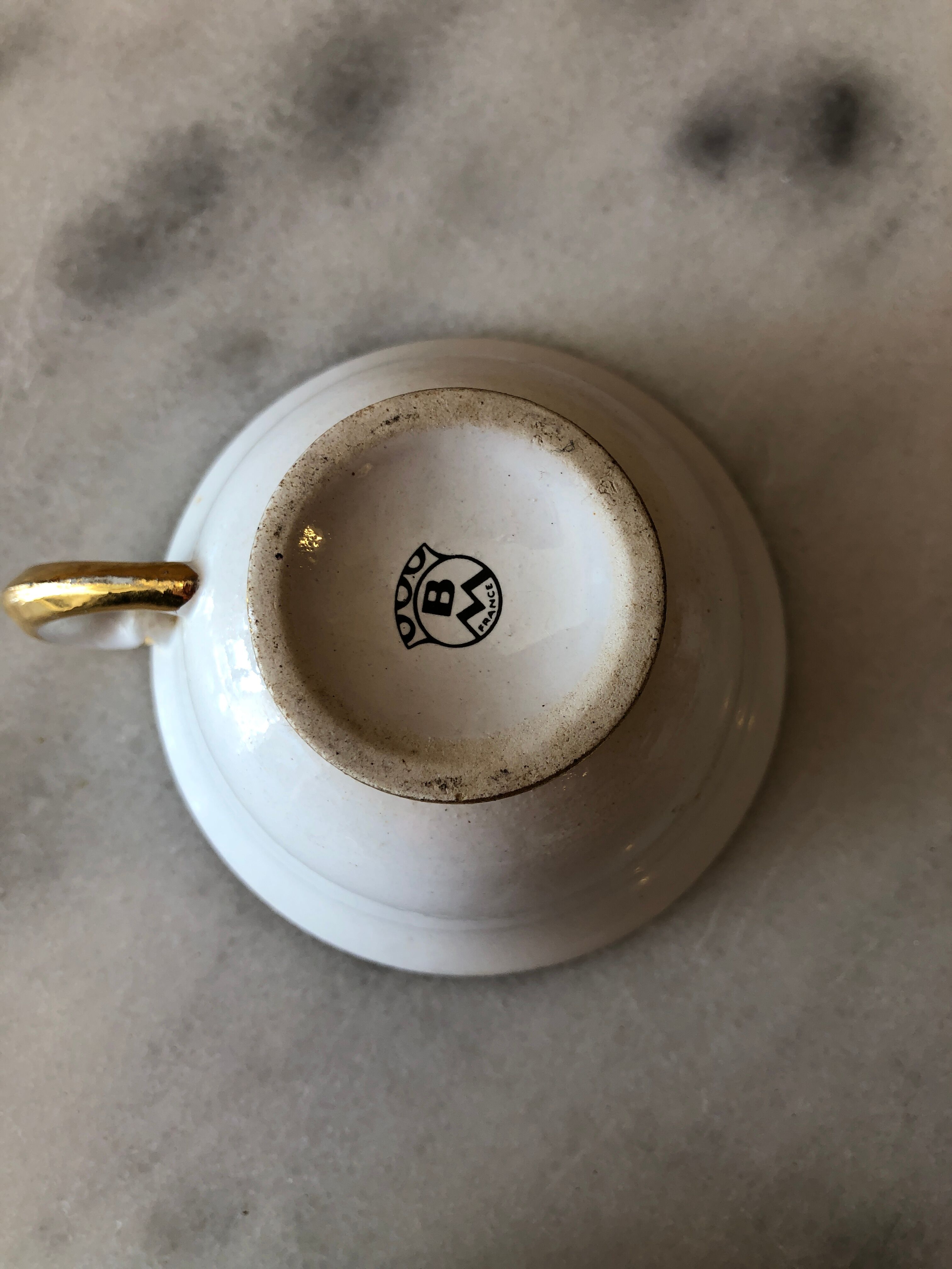 4 cups antique earthenware