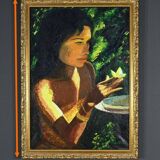 Important Oil on Canvas “La Tahitienne” signed Morillon – 1985