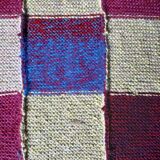 Hand knitted patchwork plaid