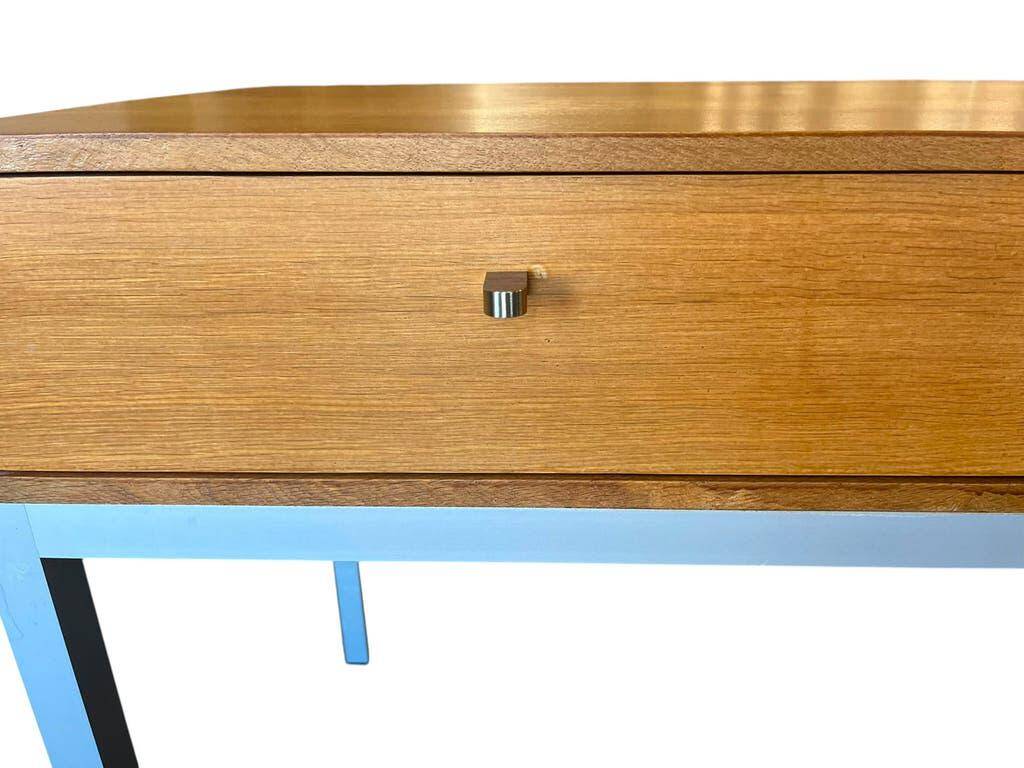Console/table d'appoint vintage en bois avec structure en métal