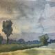 Peinture aquarelle originale, signée Paul Maurice