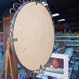 Vintage wrought iron round mirror