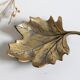Trinket bowl vintage brass leaf