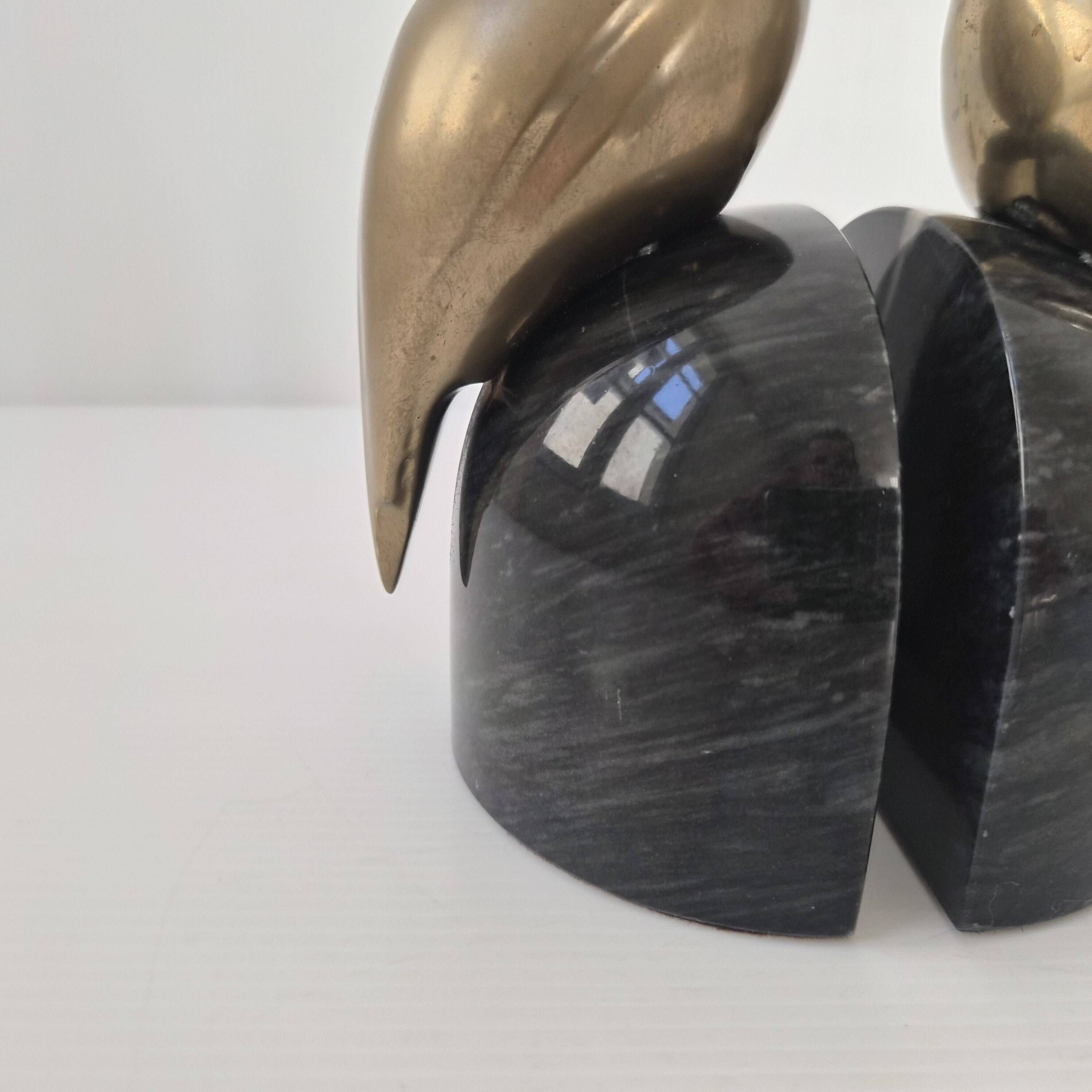 Pair of vintage 1970s heron bookends