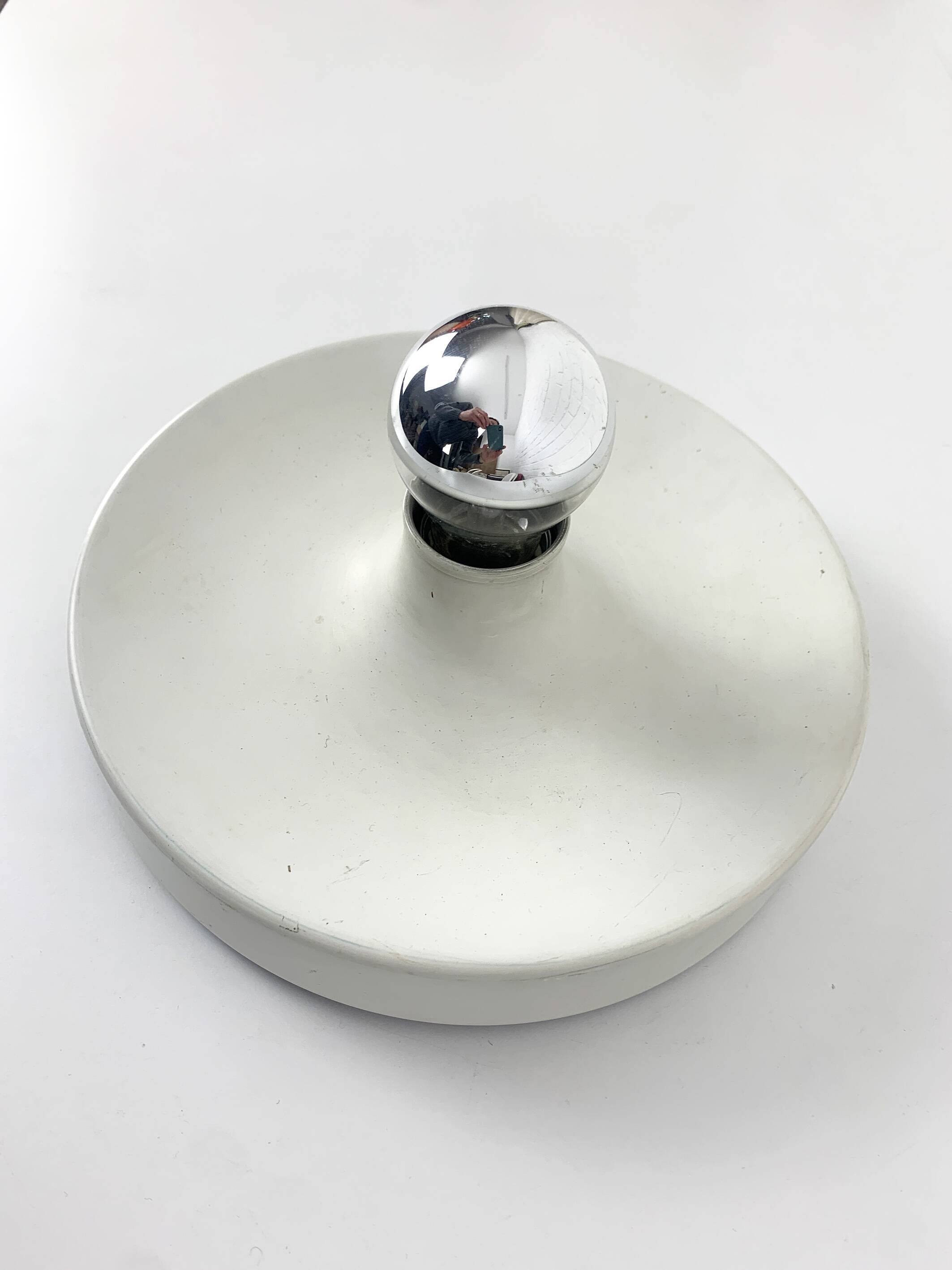 Space Age wall lamp by Staff Leuchten in aluminum, Flush Light, 1960-70