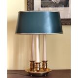 Empire style hot water bottle lamp - bronze and brass candle holder lamp