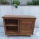 Vintage wooden buffet with a waxed finish, 2 sliding doors.