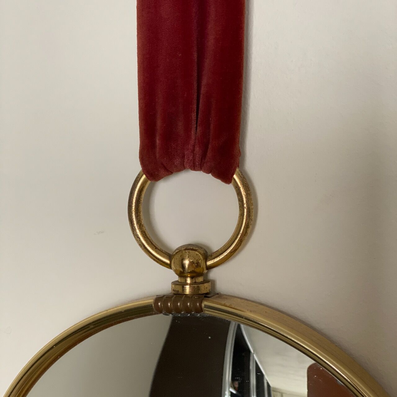 Round brass witch mirror