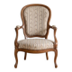 Louis XV cabriolet armchair in wood and beige fabric