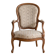Louis XV cabriolet armchair in wood and beige fabric