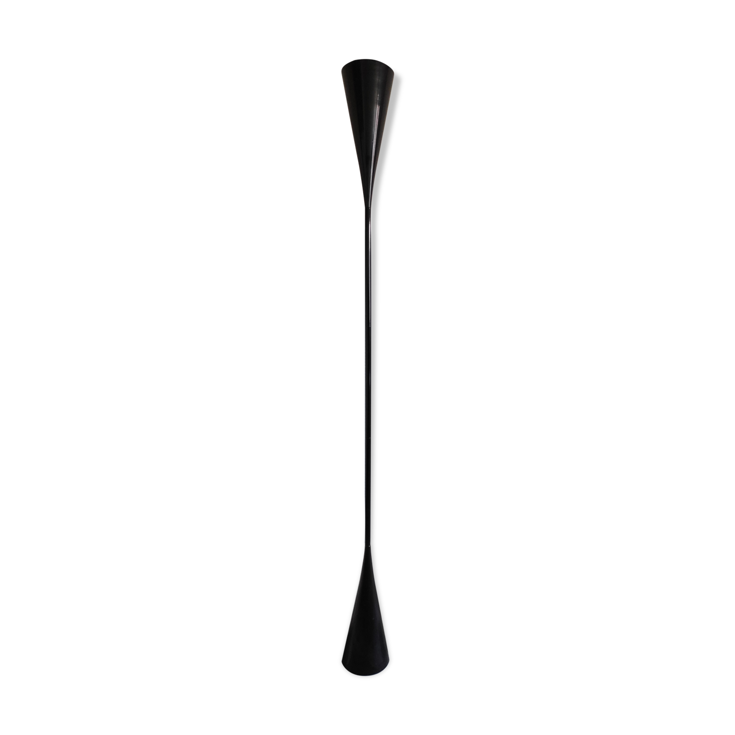 Lampadaire métal laqué noir "sablier" design années 80