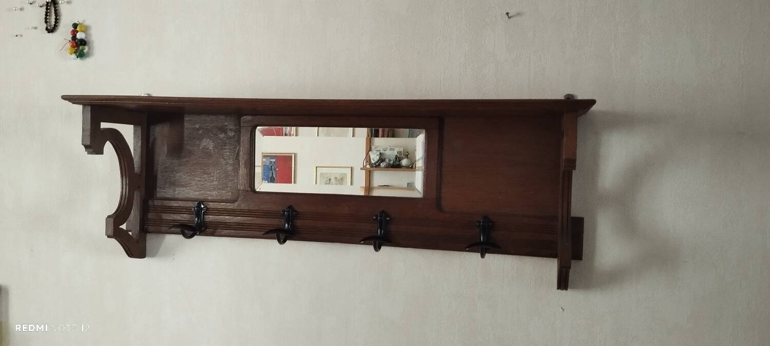 Wall-mounted coat rack, entryway shelf