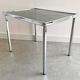 Vintage chrome side table with s smoked glass top