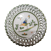 Assiette ajourée - faïence martre tolosane