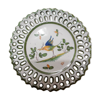 Assiette ajourée - faïence martre tolosane
