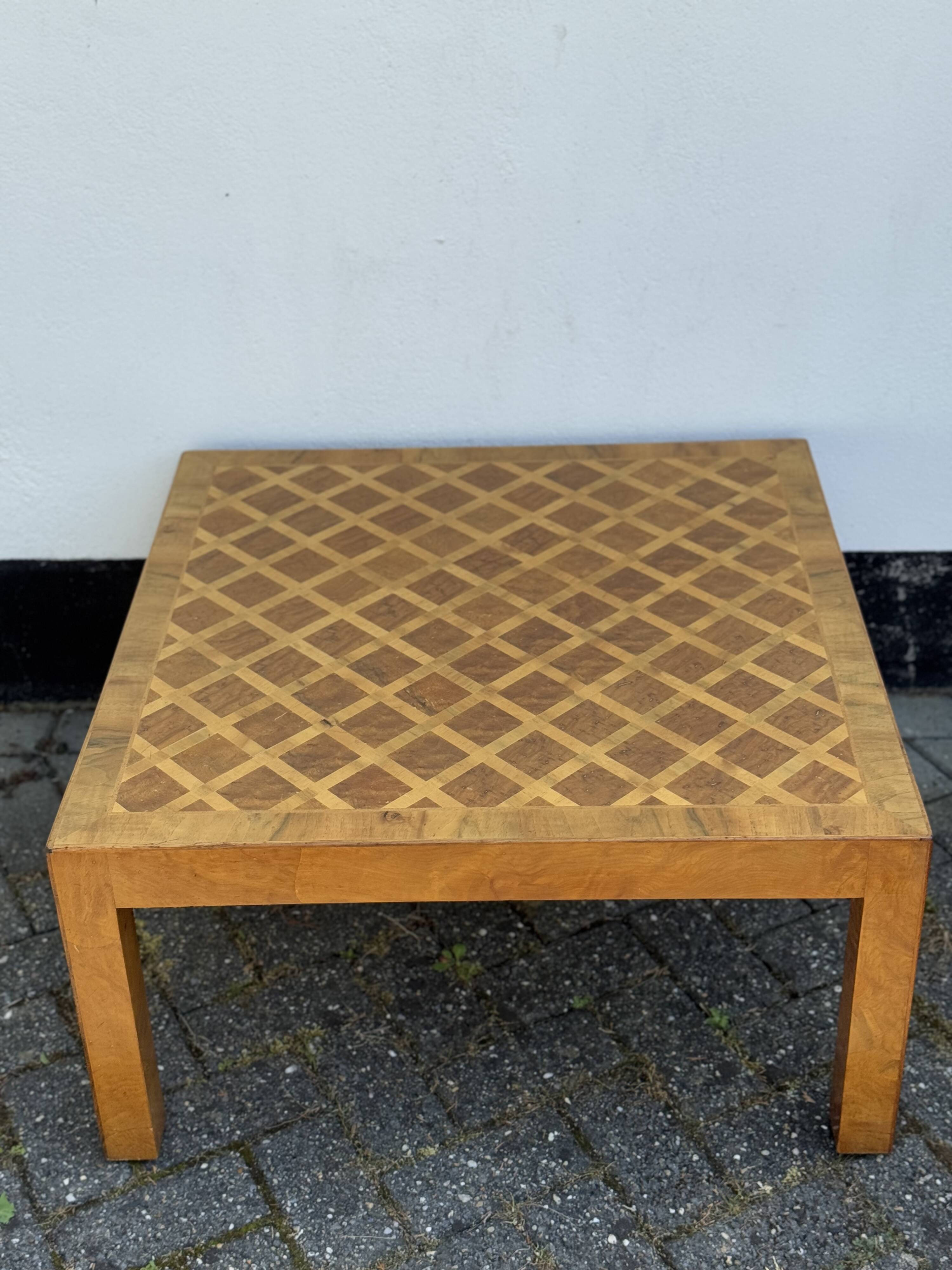 Italian Inlay Walnut Coffee Table