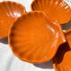 4 Vintage Coquilles St Jacques Céramique Emile Henry moucheté Made in France 1950