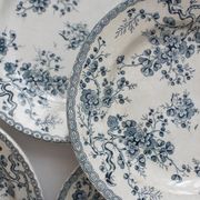 10 flat plates in iron earth "Fleurette" Gien gold medals