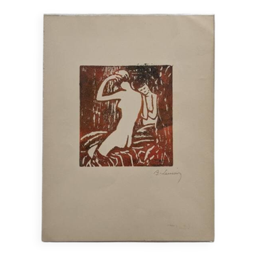 Print on Vellum paper Auguste Lemaire woodcut technique