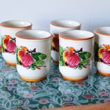 5 vintage painted apple coffee cups