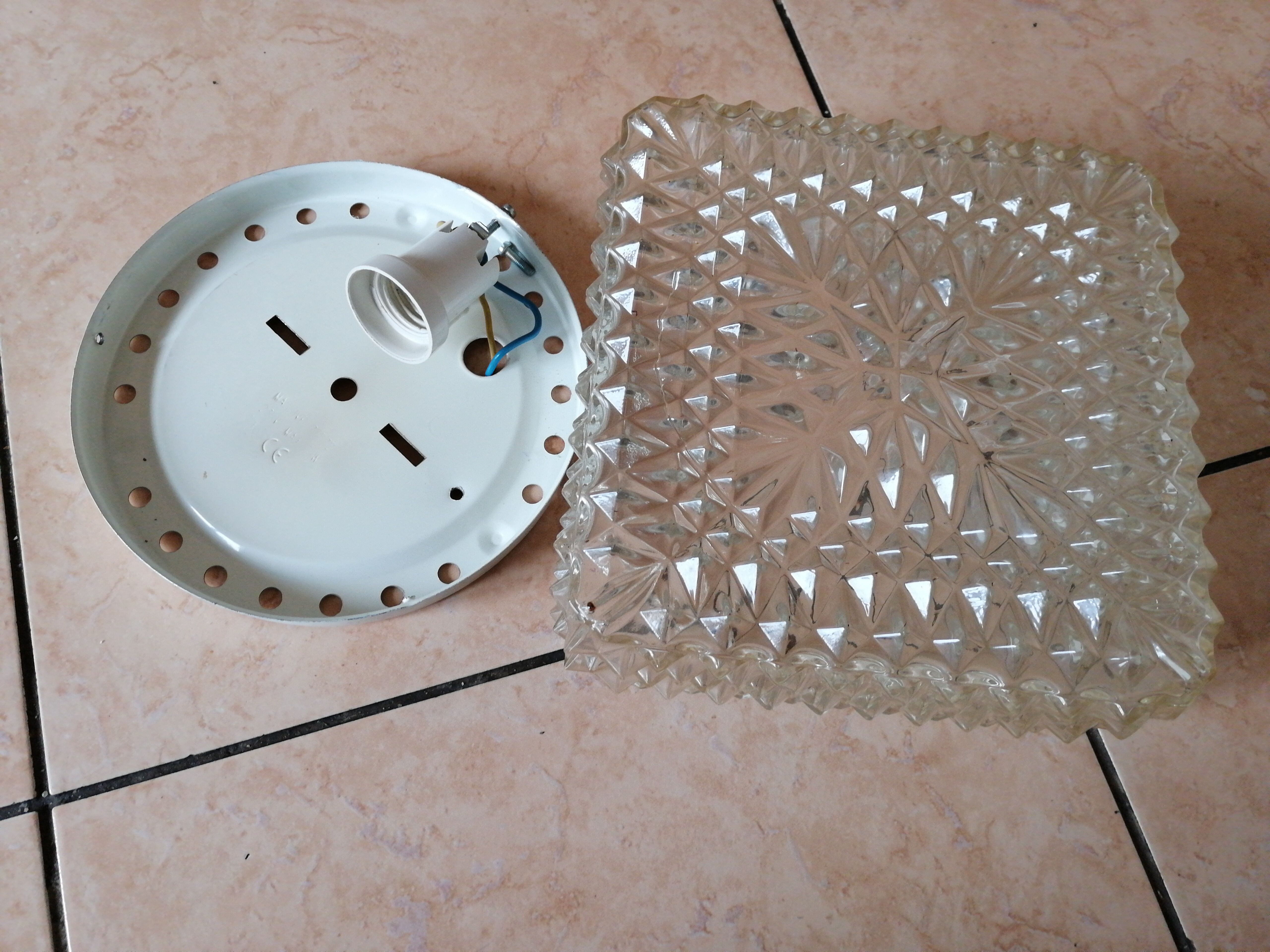 Square glass ceiling light