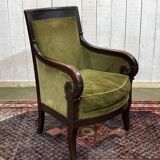 19th-century bergère in mahogany