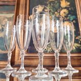 6 crystal flutes