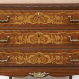 Bureau ancien et ancien, marqueterie. Après rénovation professionnelle.