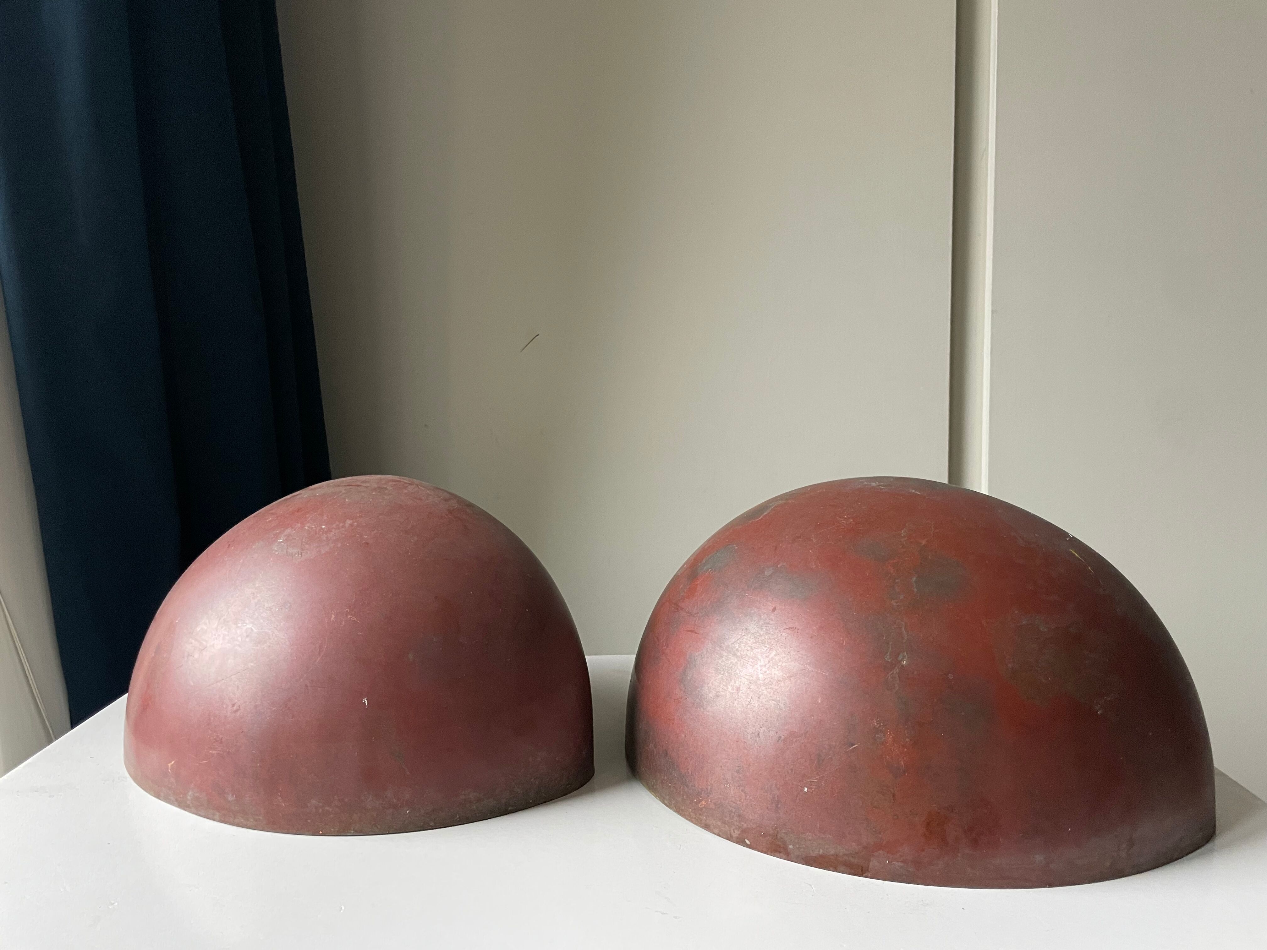 Pair of danish copper vintage outdoor wall lamps