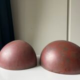 Pair of danish copper vintage outdoor wall lamps