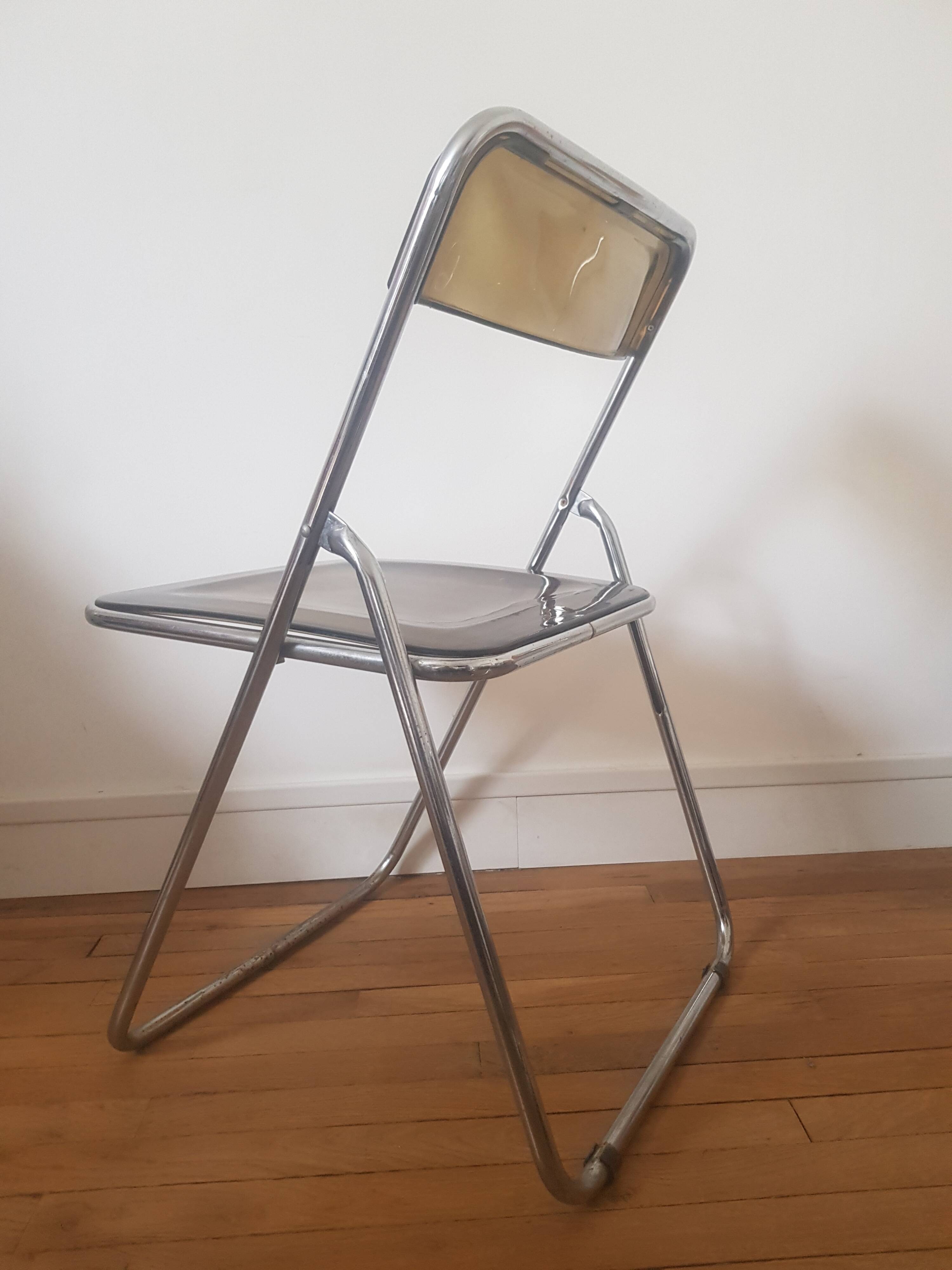 Metal and plexiglass folding chair