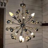 1970s chrome metal Sputnik chandelier