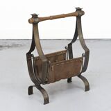 Brutalist Vintage Mid-Century Magazine Rack