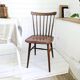 Chaise vintage en bois avec dossier à barreaux, style classique rustique 60