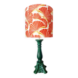 Vintage green ceramic lamp with custom shade