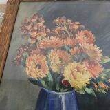 Bouquet of old watercolor flowers